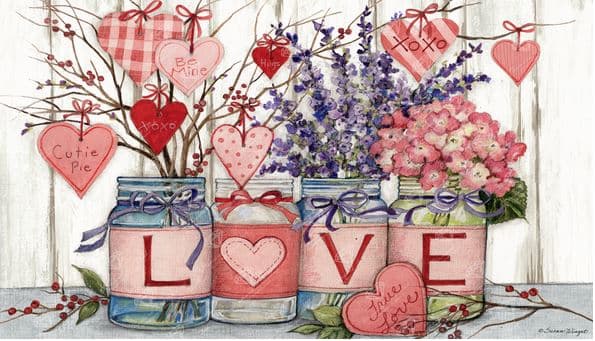 Heart Flowers Jars